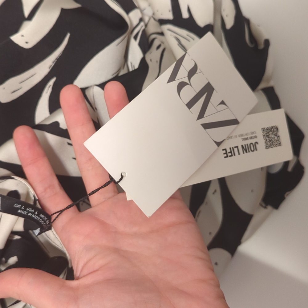 Zara Black and Cream Floral Wrap Jumpsuit - Picture 10 of 14